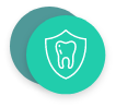 Tooth on a shield icon